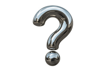 Naklejka premium Question mark symbol standing, reflecting light, representing uncertainty, problem solving, challenge, and doubt