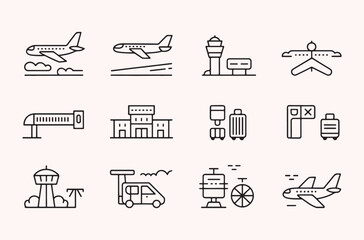 Airport icon set
