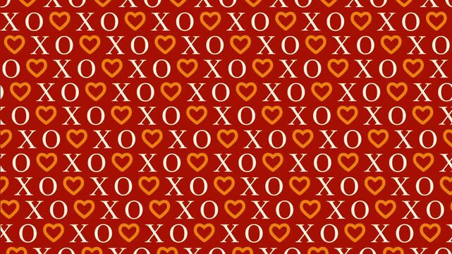 Elegant Red Gradient Loop with Intermittent Hearts and XOXO Motifs for Dynamic Backgrounds and UI Enhancements