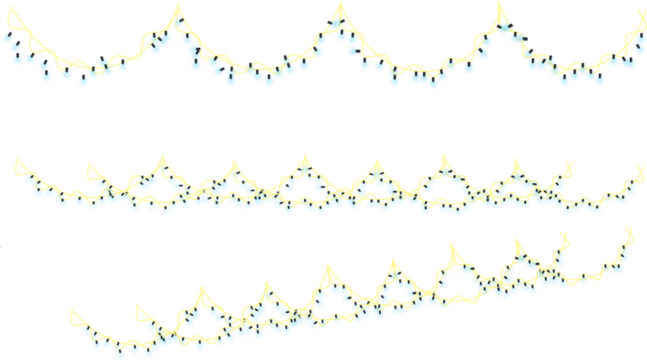  png decorative holiday garland with glowing light ribbon gold string lamp transparent background banner vector festive card celebration christmas or winter birthday - Powered by Adobe