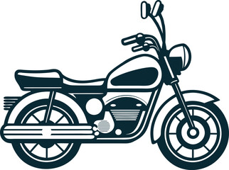 Dark silhouette of vehicle on white background with classic motorcycle style design concept for transport 110 character