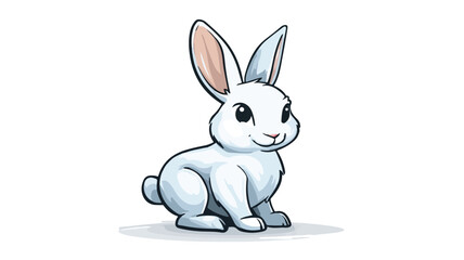 Obraz premium Adorable Cute Rabbit Sitting Cartoon Vector Icon Illustration