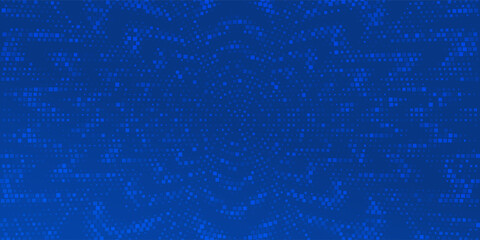 Blue Tech Finance Fintech Background Abstract Pixel Pattern. Abstract Business Tech Science Vector Backdrop.