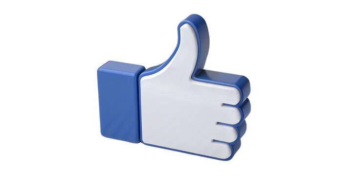 Thumbs-up 3D icon, isolated on transparent background, soft shadow depth.