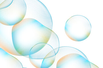 Colorful soap bubbles floating, abstract design