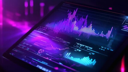 Displaying financial market data and trading analytics dashboard - Powered by Adobe