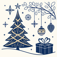 christmas tree and gifts