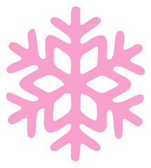 Soft pink snowflake icon for winter themes, celebration, and festive designs.