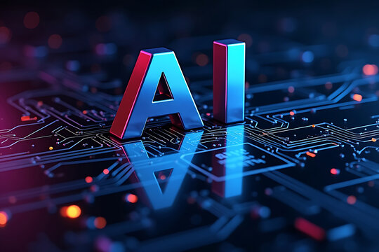 Artificial intelligence ai concept with digital technology on futuristic circuit board