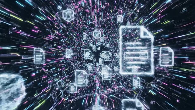 Digital Documents Moving in Virtual Space with Motion Blur Effect