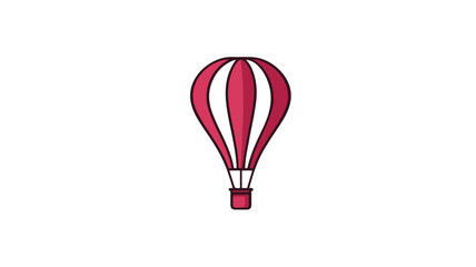 Hot Air Balloon Icon with Balloon in Ski Vector - Professional Stock Photo
