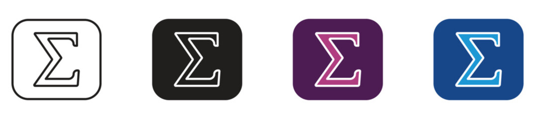 Sigma icon set ,vector illustration. 