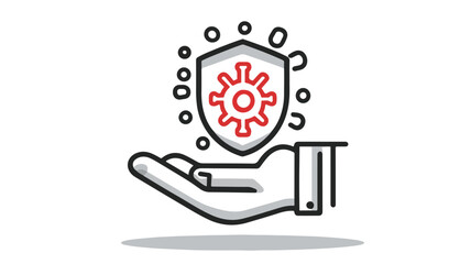 Medical Shield Protection Covid-19 Cell Hand Holding Safety Concept