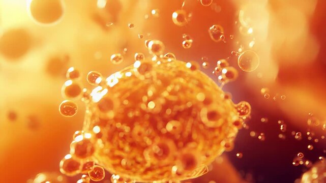 Virus cells replicating at a microscopic level