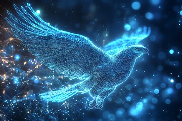 Blue eagle glowing artwork high resolution picture