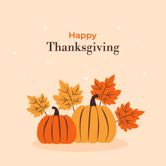 Happy Thanksgiving card with pumpkins