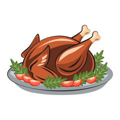 roasted turkey with vegetables