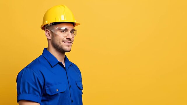 Professional smiling during essential blue collar job