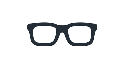 Rectangular Lens Glasses Solid Icon for Office Use Vector