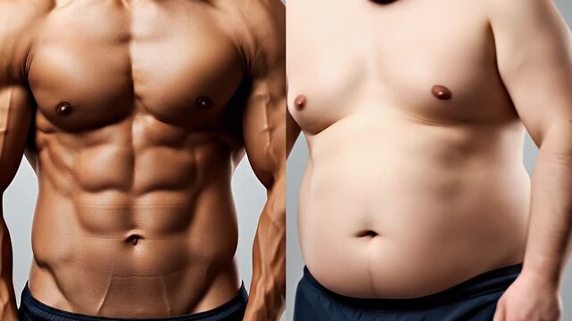 Comparison of body mass transformation over time