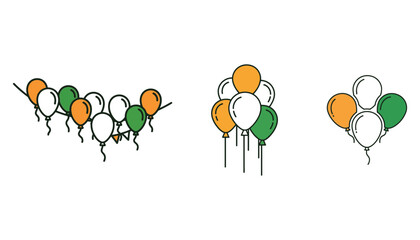 Celebrate St Patrick's Day with festive orange green and white balloons vector