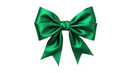 Vibrant emerald green satin bow, elegant gift wrapping element