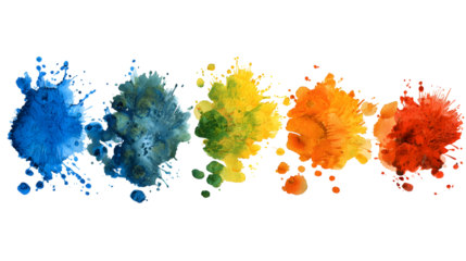 Multi-color paint splatter on canvas