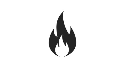 Black fire symbol vector illustration isolated on white background