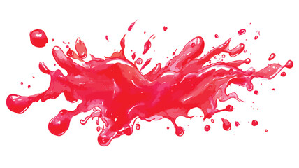 Vibrant Red Color Splash on White Background Vector Illustration