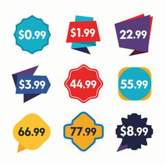 set of sale price stickers