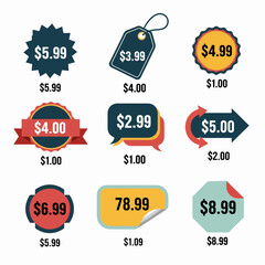 Attractive Sale Badges Highlighting Budget-Friendly Prices
