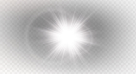 PNG sparkle effect with spotlight and glowing light on abstract stadium scene, flare burst, glitter disco flash, futuristic glow, beam, laser ray, magic lens, transparent background 