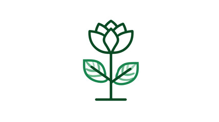 Young Flower Growth Line Icon Spring Concept Vector Outline Illustration