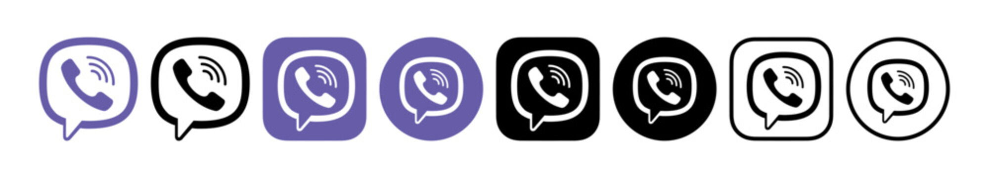 Viber Logo Icon Set Vector Illustration