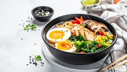 Ramen Bowl mit Shiitake, Ei und Miso-Br&uuml;he