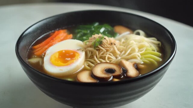 Ramen Bowl mit Shiitake, Ei und Miso-Br&uuml;he