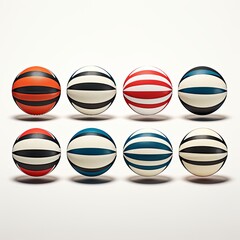 Colorful Striped Balls in a Variety of Designs - Unique Spheres for Creative Projects.