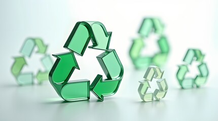 Obraz premium Promote sustainability with this stunning green recycle symbol for a modern, selective focus