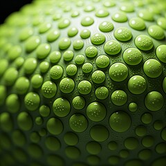 Green Textured Surface with Water Droplets, Abstract Background for Creative Projects