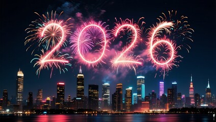 Spectacular Fireworks Display Welcoming the New Year 2026 Celebration