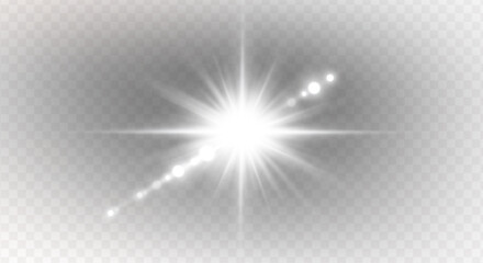 PNG sparkle effect with spotlight and glowing light on abstract stadium scene, flare burst, glitter disco flash, futuristic glow, beam, laser ray, magic lens, transparent background 