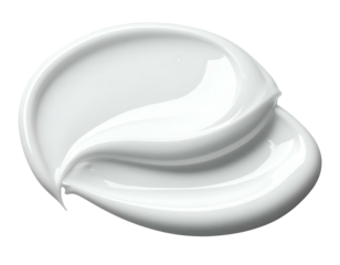 Swirl of smooth white lotion or cream with highlights