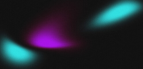 Purple green gradient noise texture glowing over black backdrop, minimal futuristic abstract poster header layout design