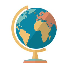 Colorful Globe Illustration for Education Earth Continents Geography World Map Travel and Exploration of our planet