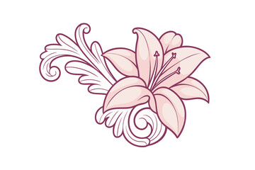 Fototapeta premium Ornate Lily Flourish