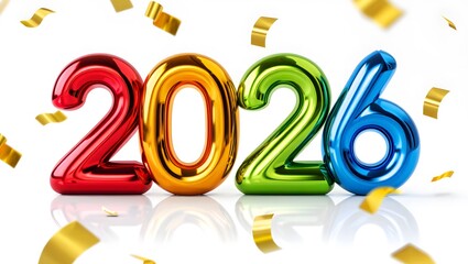 Vibrant 2026 Typography with Reflections