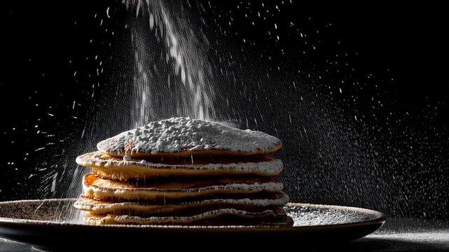 hand dusting powdered sugar