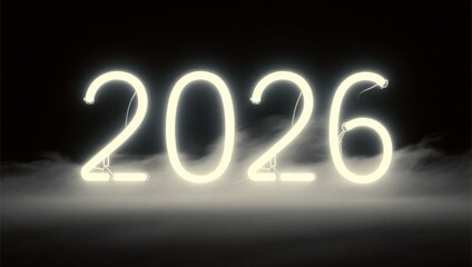 The year is 2026 and it is lit up in neon lights