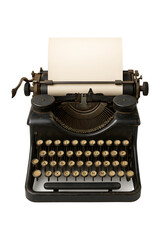 Vintage Typewriter Antique Nostalgia Writing Old Machine Aged Keys Paper Roll High quality Realistic image.