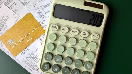 Calculator, money and expense calculations, tax form completion. Calculator, expense calculations